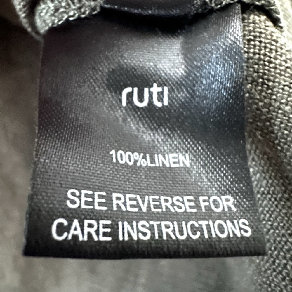 Ruti Drifter S/M Oversized 100% Linen Hi-lo Top Lagenlook Olive Artsy Nonchalant - Picture 9 of 12